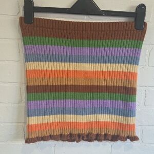 The Ragged Priest Multicolor Striped Mini Skirt